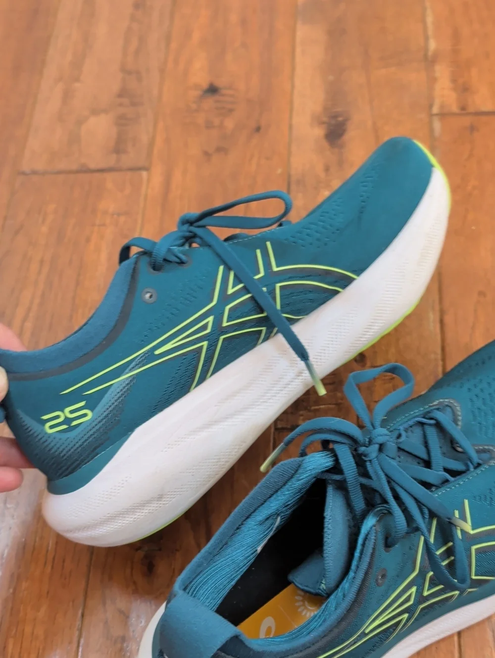 Asics Gel Nimbus 25 Ink Teal Lime Running Shoes
